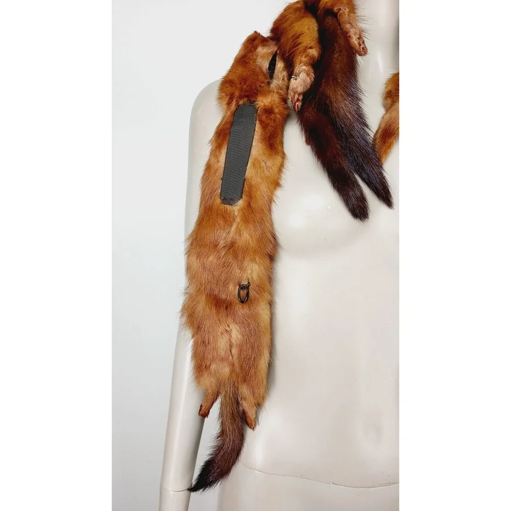 Antique Koseff Furs Whole Mink Body Pelts Heads Tails Hands Feet Fur Scarf Stole